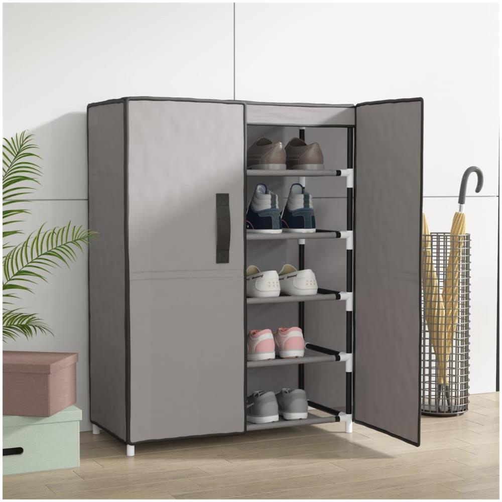 Scarpiera Grigia 60x28x90 Cm Tessuto - Foto 1