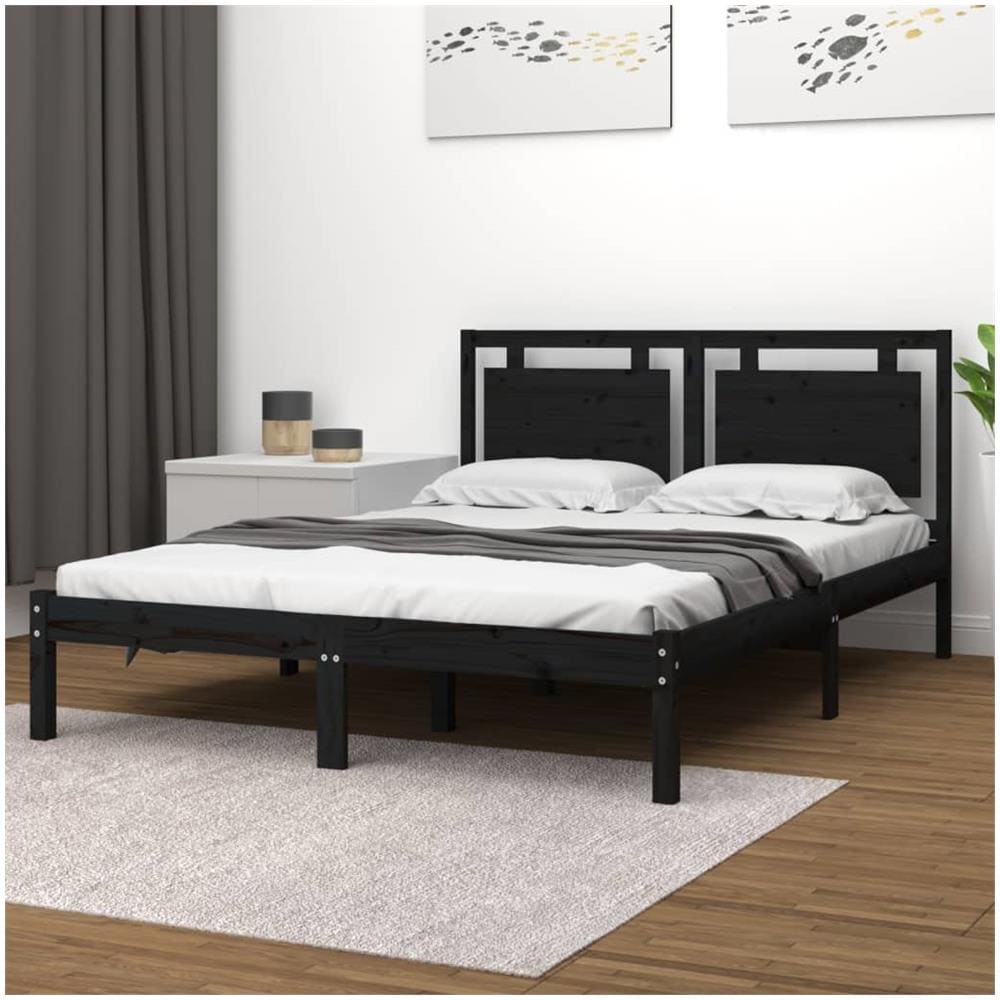 Giroletto Nero In Legno Massello 200x200 Cm - Foto 1