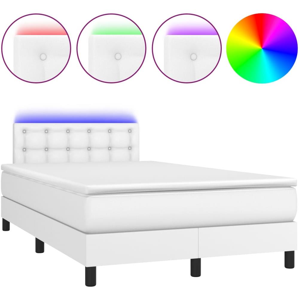 Giroletto Molle Con Materasso E Led Bianco 120x200cm Similpelle - Foto 2