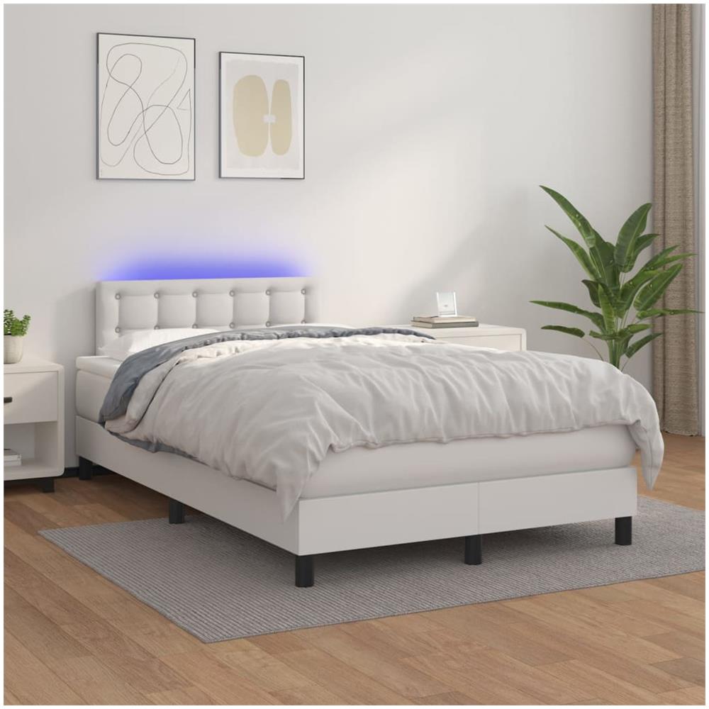 Giroletto Molle Con Materasso E Led Bianco 120x200cm Similpelle - Foto 1