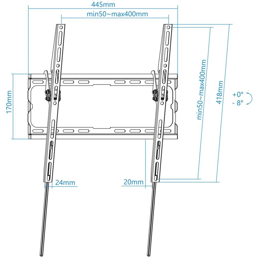 Lp1071t-b Supporto Tv A Parete 177,8 Cm (70"") Nero - Foto 2
