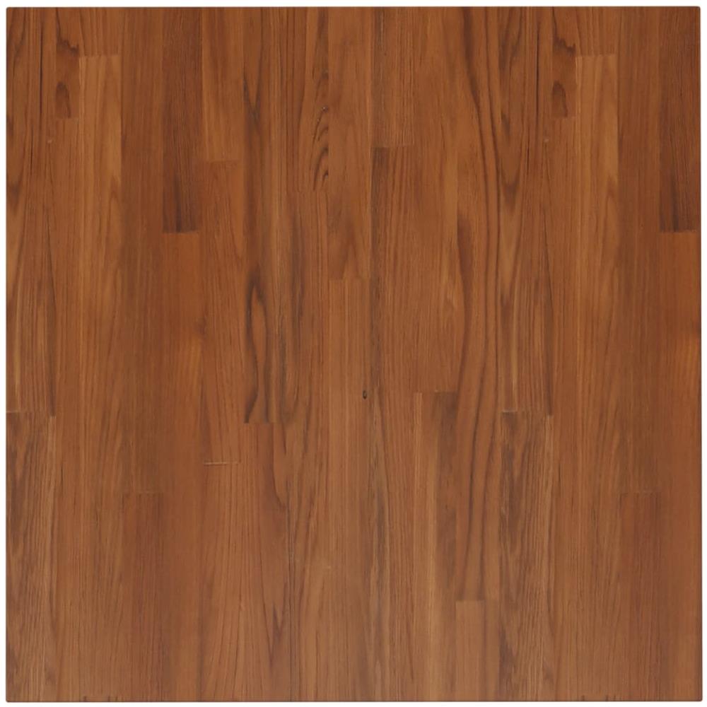 Piano Tavolo Quadrato Marrone Scuro 70x70x4cm Rovere Trattato - Foto 2