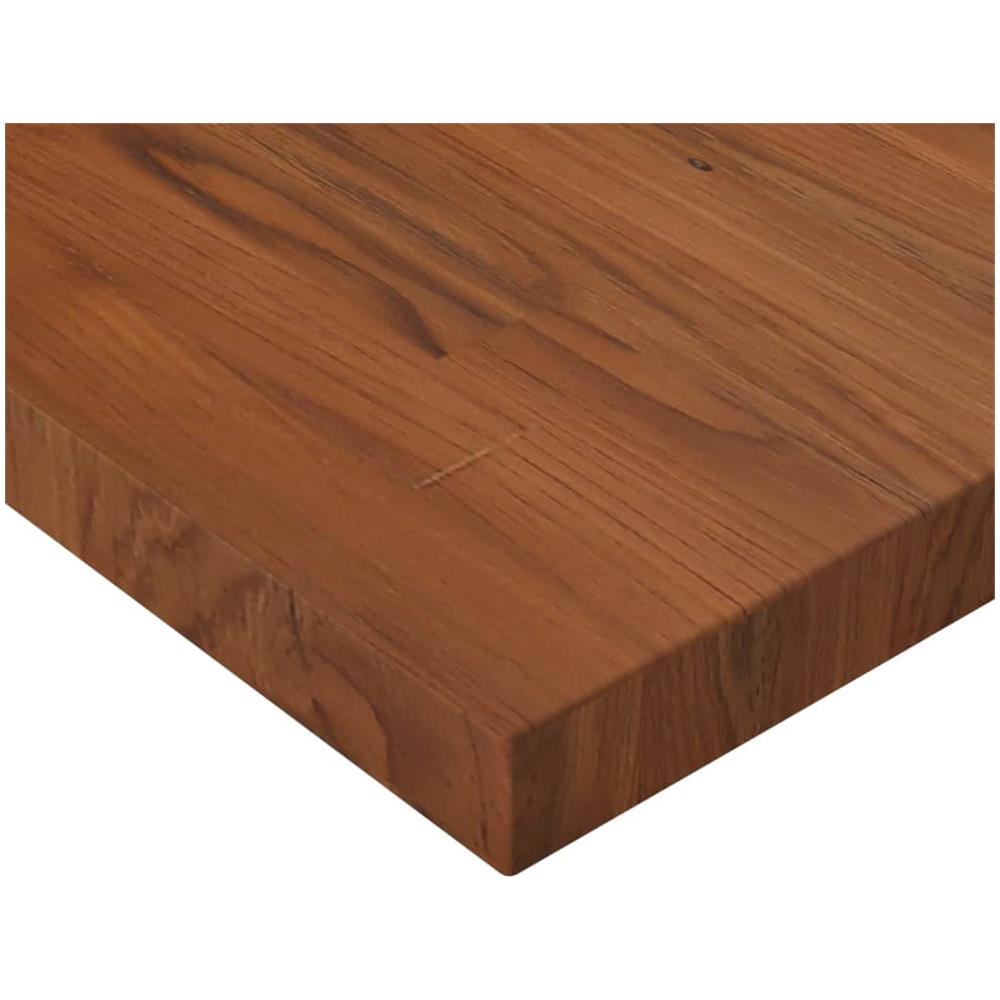 Piano Tavolo Quadrato Marrone Scuro 70x70x4cm Rovere Trattato - Foto 3