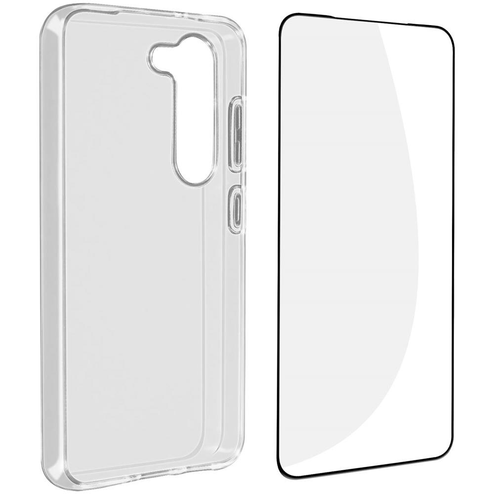 Cover Per Samsung Galaxy S23 Trasparente + Vetro Temperato 9h Nero - Foto 1