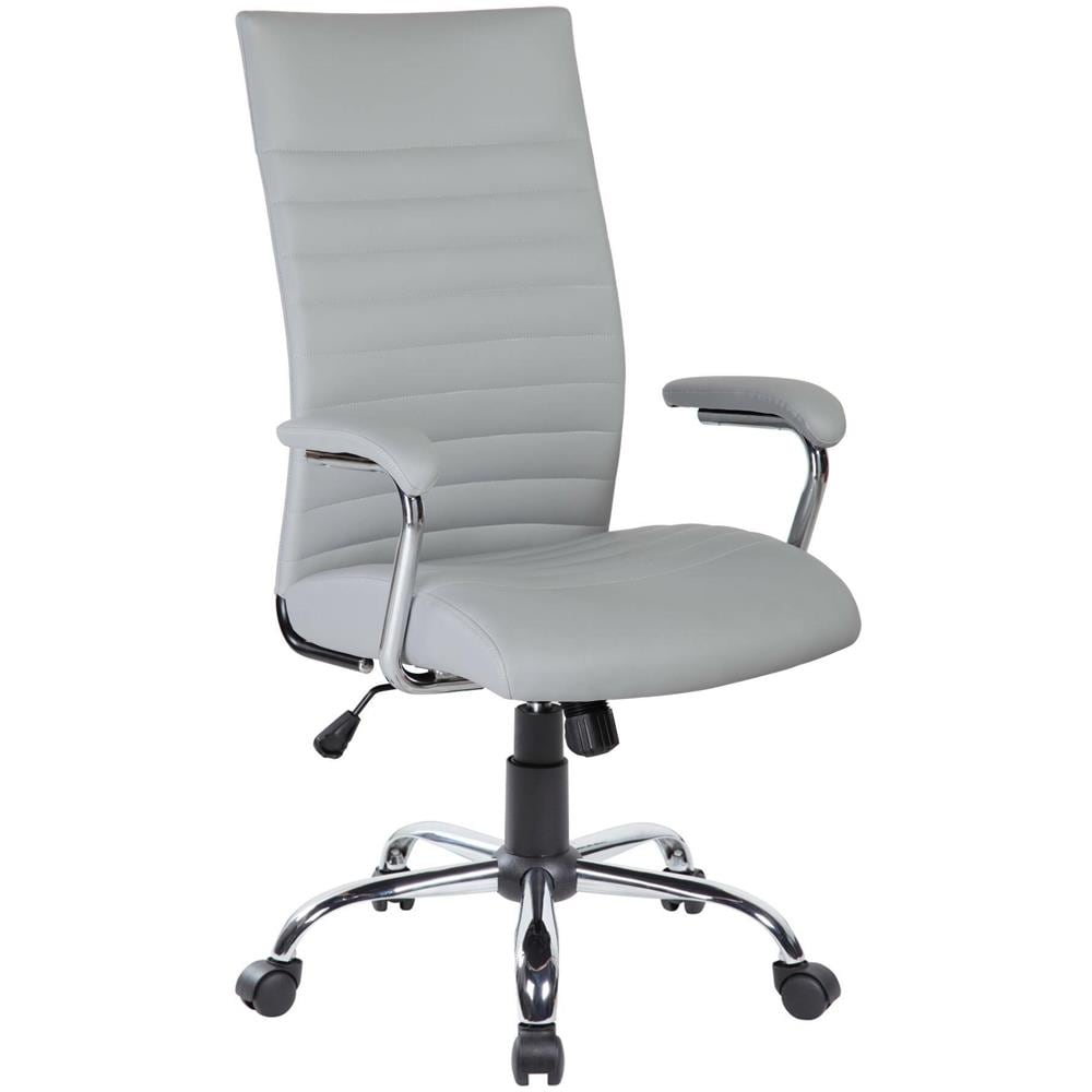 Sedia Da Ufficio Geelong, Poltrona Presidenziale Con Braccioli, Sedia Ergonomica Da Ufficio, 63x65h108/118 Cm, Grigio - Foto 1