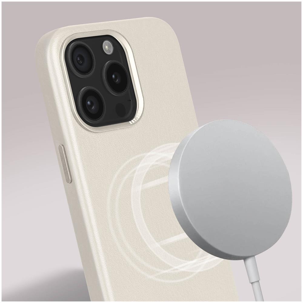 Cover Magsafe Per Iphone 15 Pro Max Vera Pelle Antishock 1,2 M Decoded Tan - Foto 5
