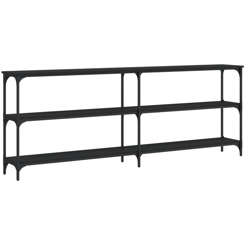 Tavolino Consolle Nero 200x29x75 Cm In Legno Multistrato - Foto 2