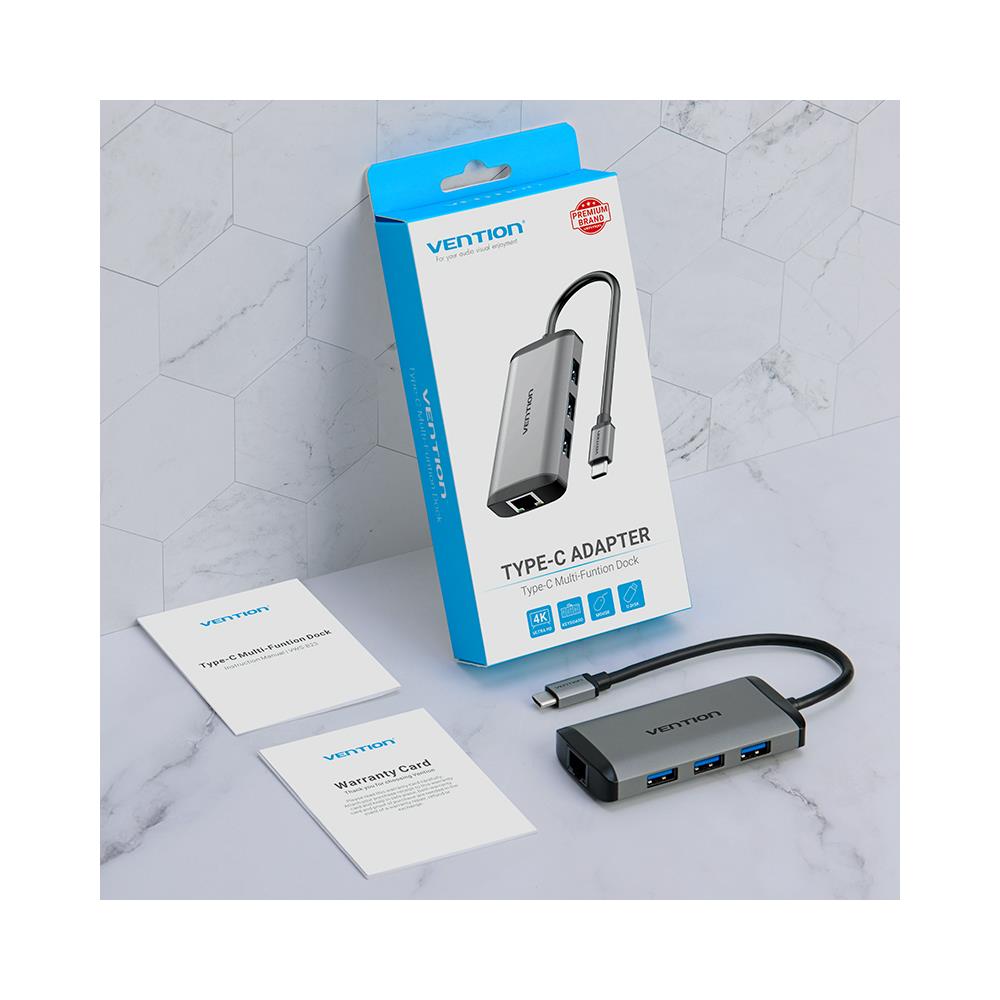 CNCHB replicatore di porte e docking station per laptop Cablato USB 3.2 Gen 1 (3.1 Gen 1) Type-C Grigio - Foto 2