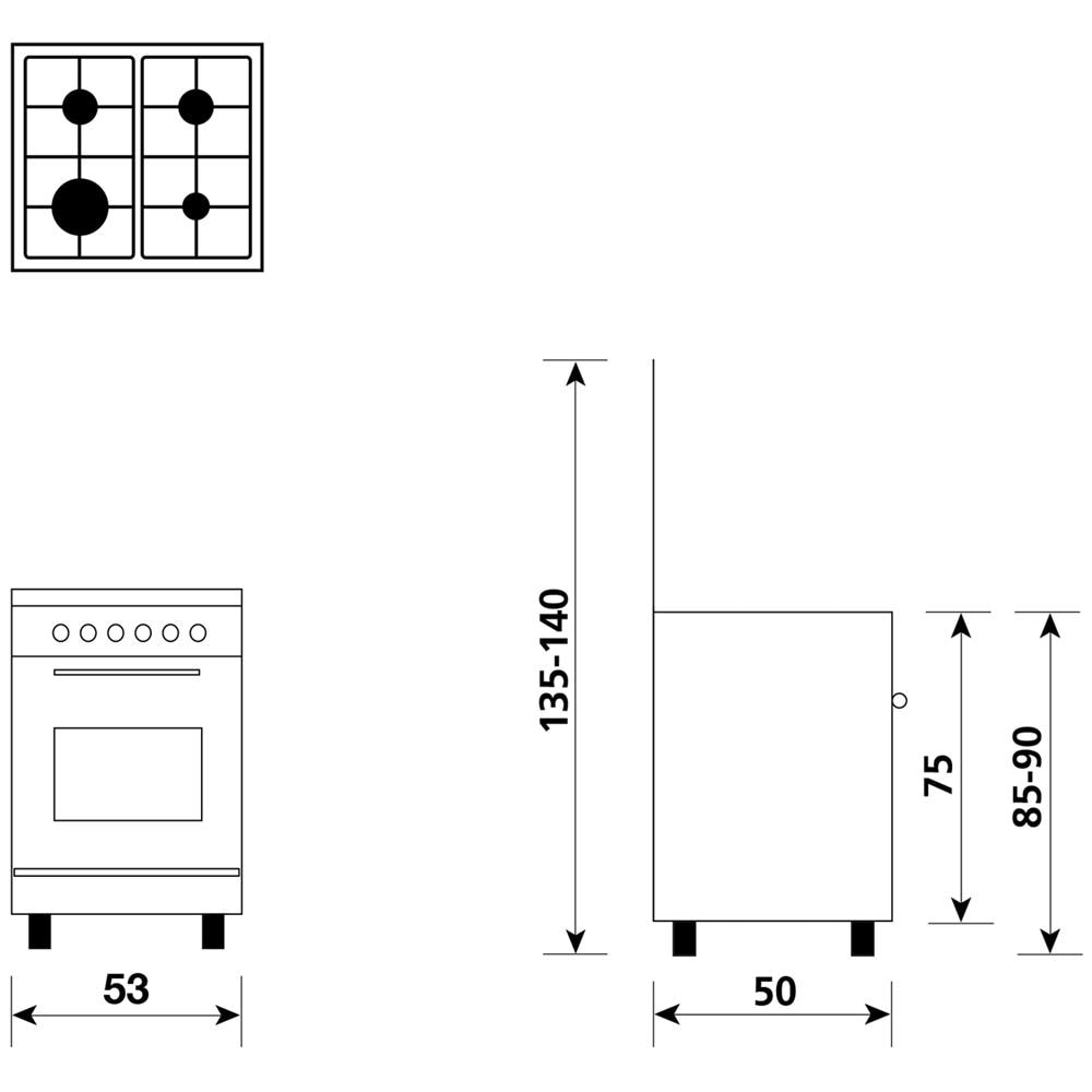Cucina Elettrica A554MX6 4 Fuochi Gas Forno Elettrico Classe A Dimensioni 53x50 Colore Bianco Serie Alpha - Foto 3