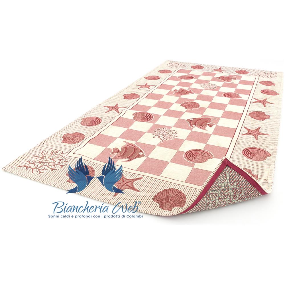 Tappeto Velour Antiscivolo Modello Marino By Suardi 65x110 Cm (set 2 Tappeti) Rosso - Foto 1