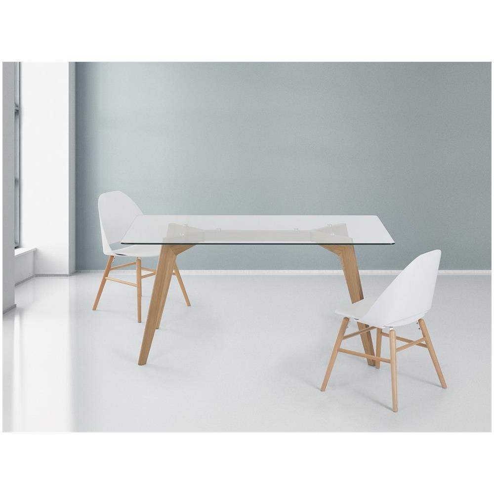 Tavolo Da Pranzo Hudson Trasparente 160 Cm 90 Cm Vetro Temperato - Foto 2