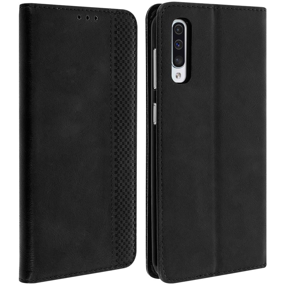 Custodia Galaxy A50 Effetto Invecchiato Porta Carte Supporto - Nero - Foto 1