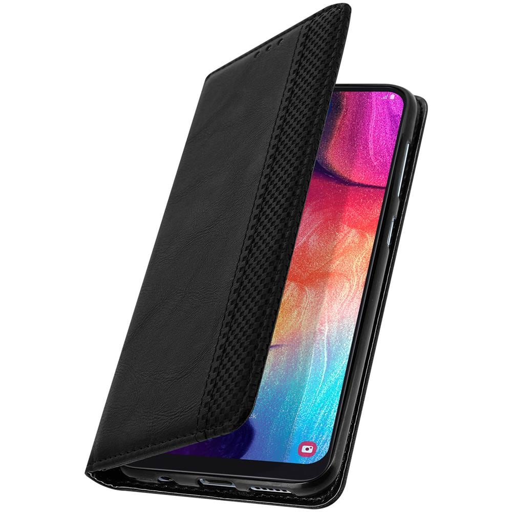 Custodia Galaxy A50 Effetto Invecchiato Porta Carte Supporto - Nero - Foto 5