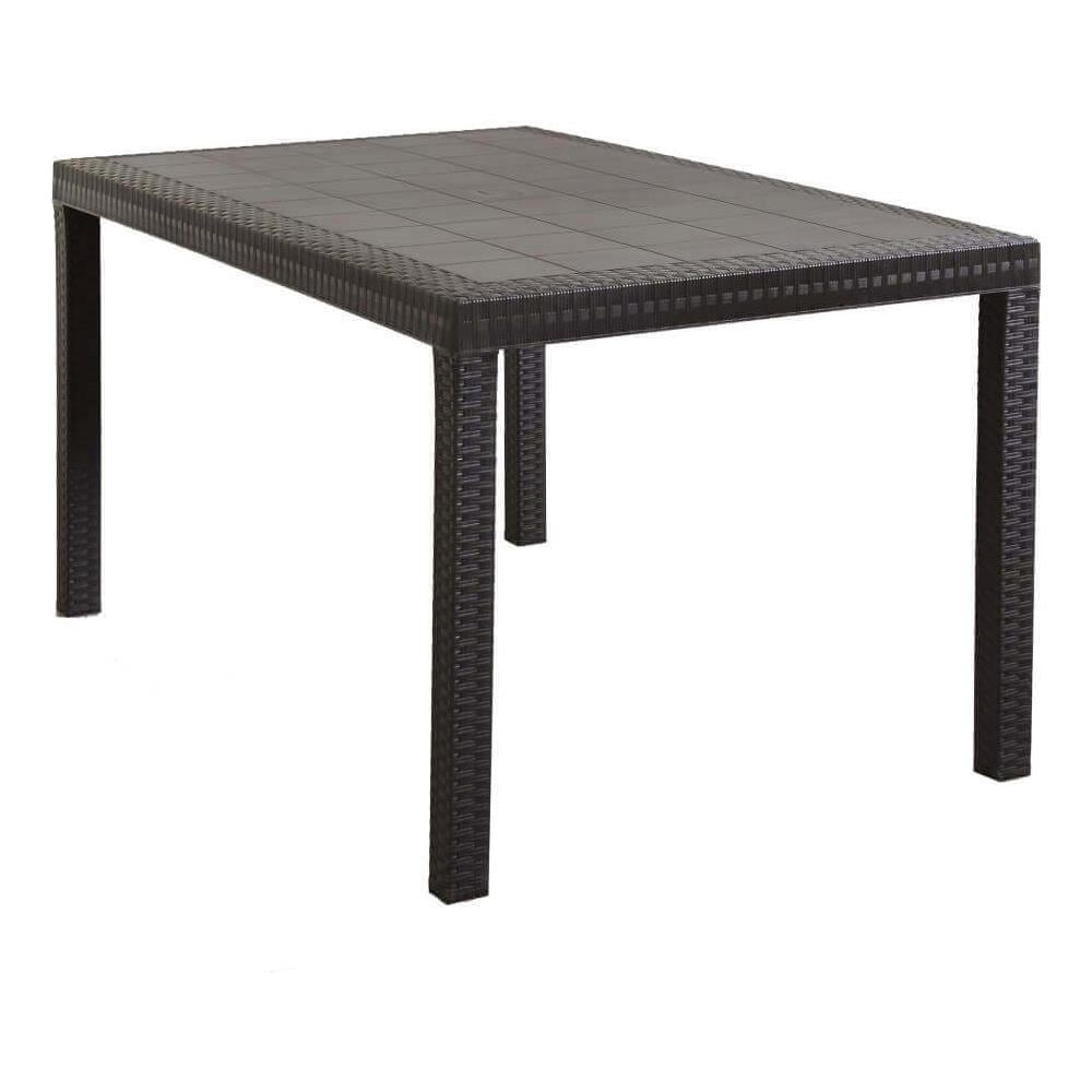 Caligola - Set Tavolo Fisso In Wicker Cm 150 X 90 Compreso Di 6 Sedute - Foto 4