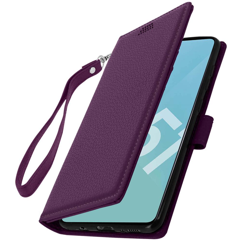 Custodia Samsung Galaxy A51 Portafoglio Supporto Video Cover Soft Touch Viola - Foto 2