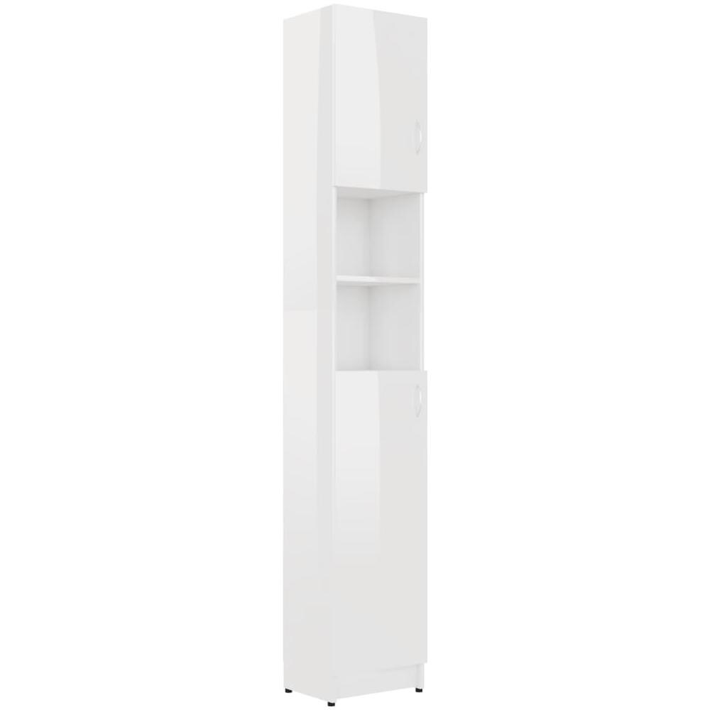 vidaXL Armadio da Bagno Bianco e Rovere 32x25,5x190 cm in Truciolato