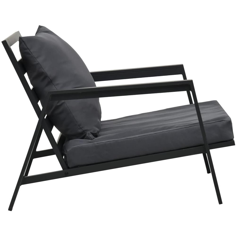 Set Divani da Giardino 4 pz con Cuscini Alluminio Grigio Scuro - Foto 12