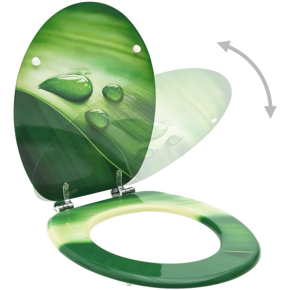 Tavolette Wc E Coperchi 2 Pz In Mdf Verde Design Goccia D'acqua - Foto 2