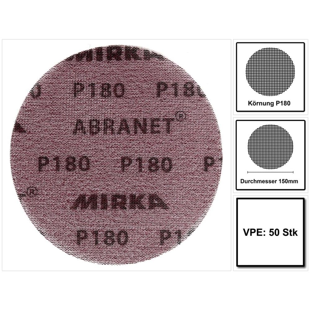 Abranet Disco Abrasivo 150mm / P180 - 50 Pezzi (5424105018)  - Foto 1