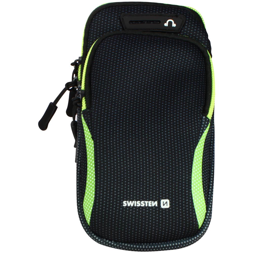 Fascia Sportiva Da Braccio Con 2 Tasche, Neoprene Anti-traspirante Swissten Nero - Foto 1