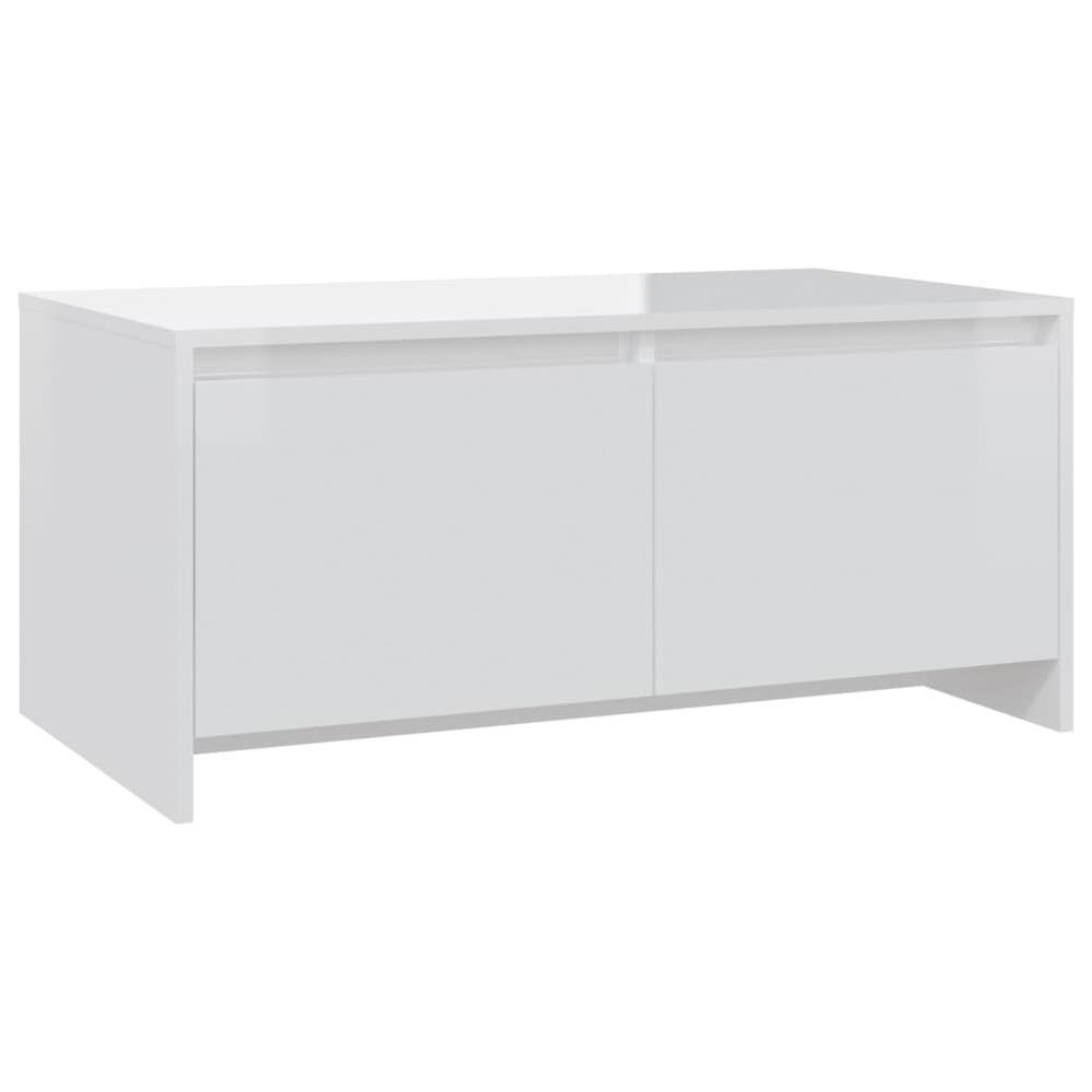 Tavolino da Salotto Bianco Lucido 90x50x41,5 cm in Truciolato - Foto 2