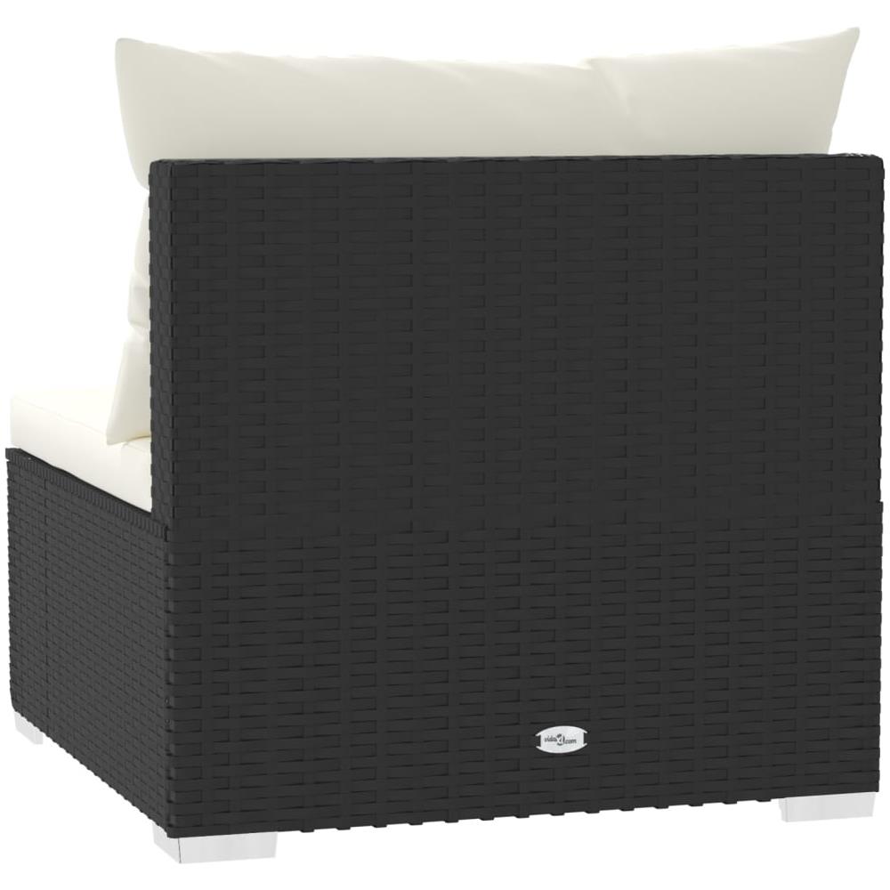 Divano A 3 Posti Con Cuscini In Polyrattan Nero - Foto 7