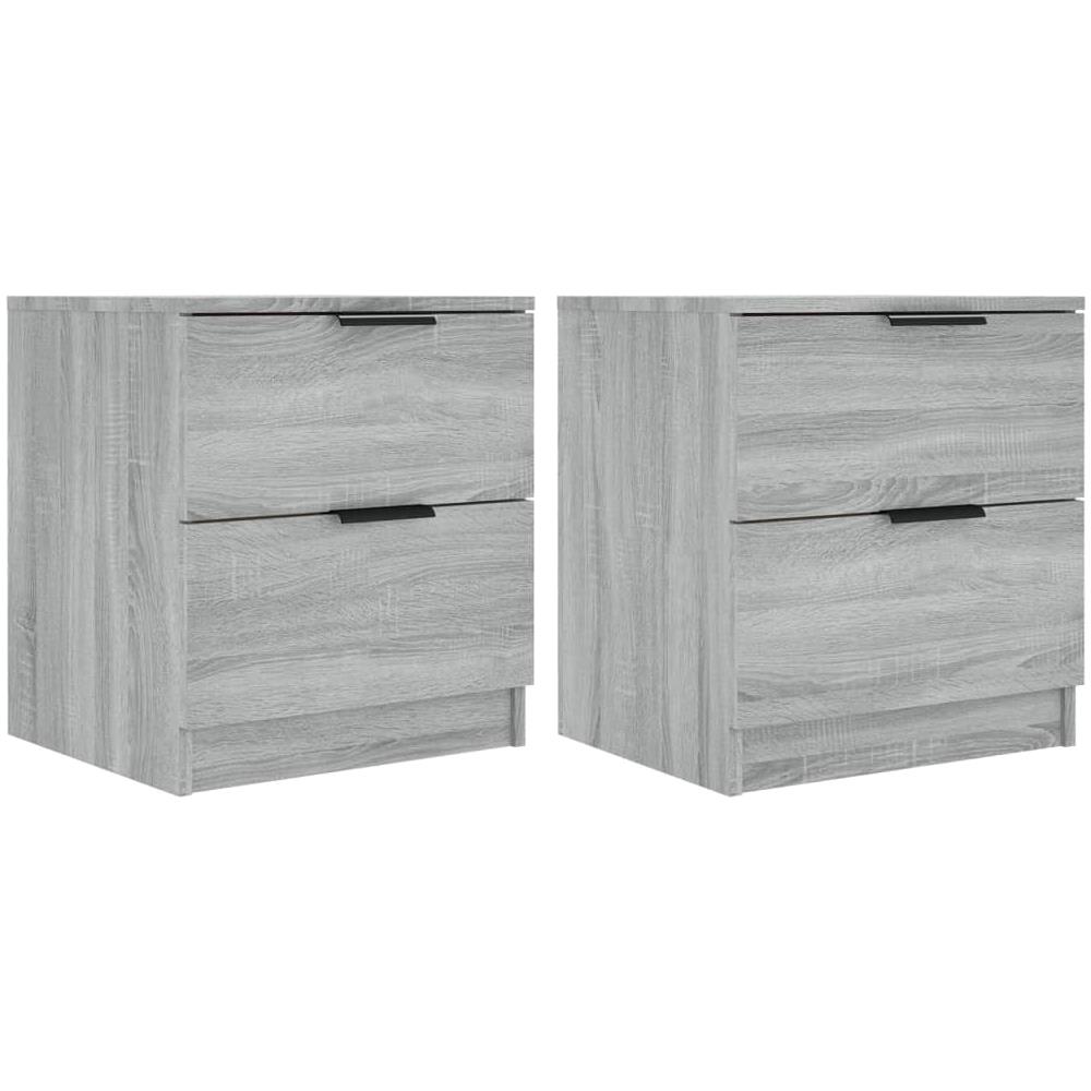 Comodini 2pz Grigio Sonoma In Legno Multistrato - Foto 1