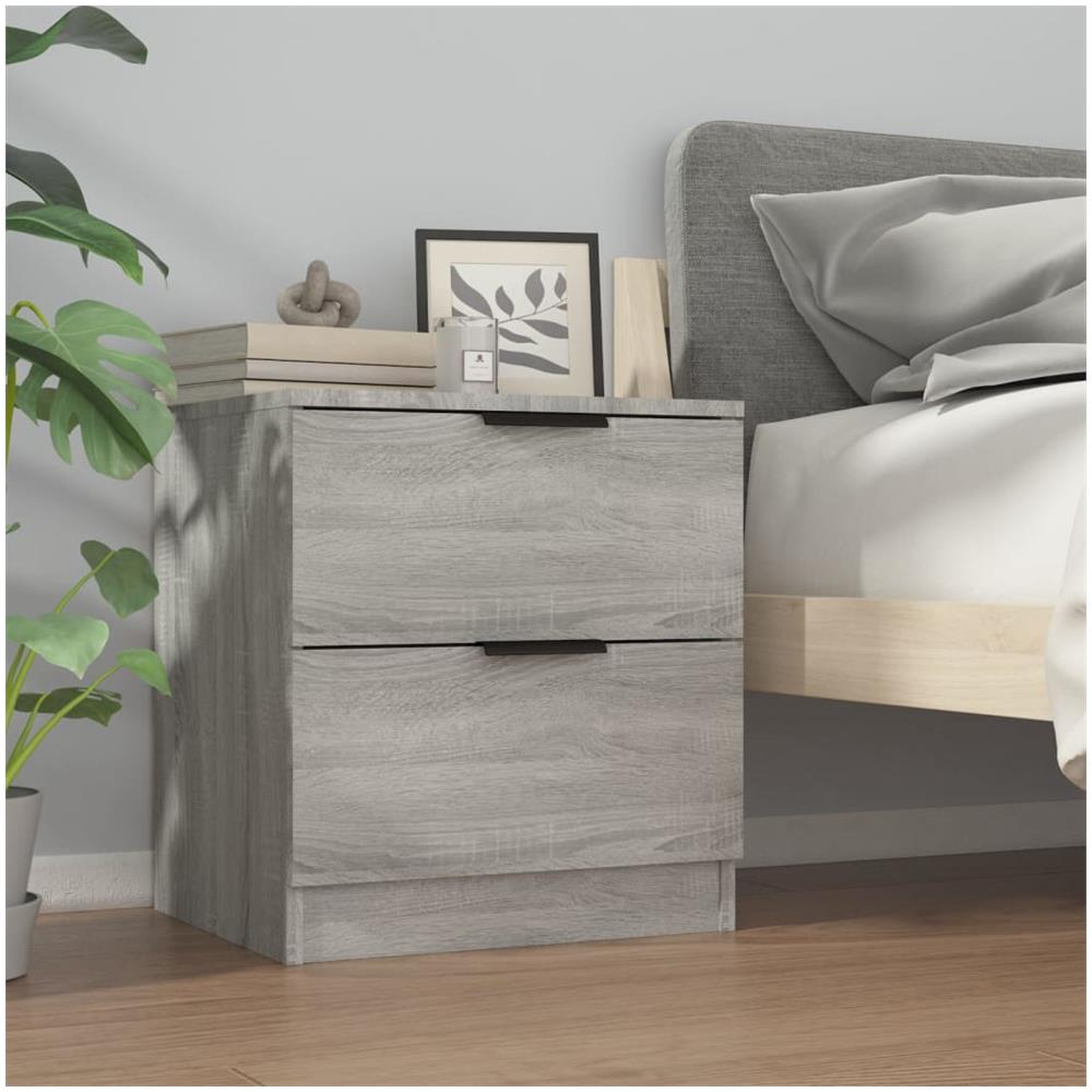 Comodini 2pz Grigio Sonoma In Legno Multistrato - Foto 7