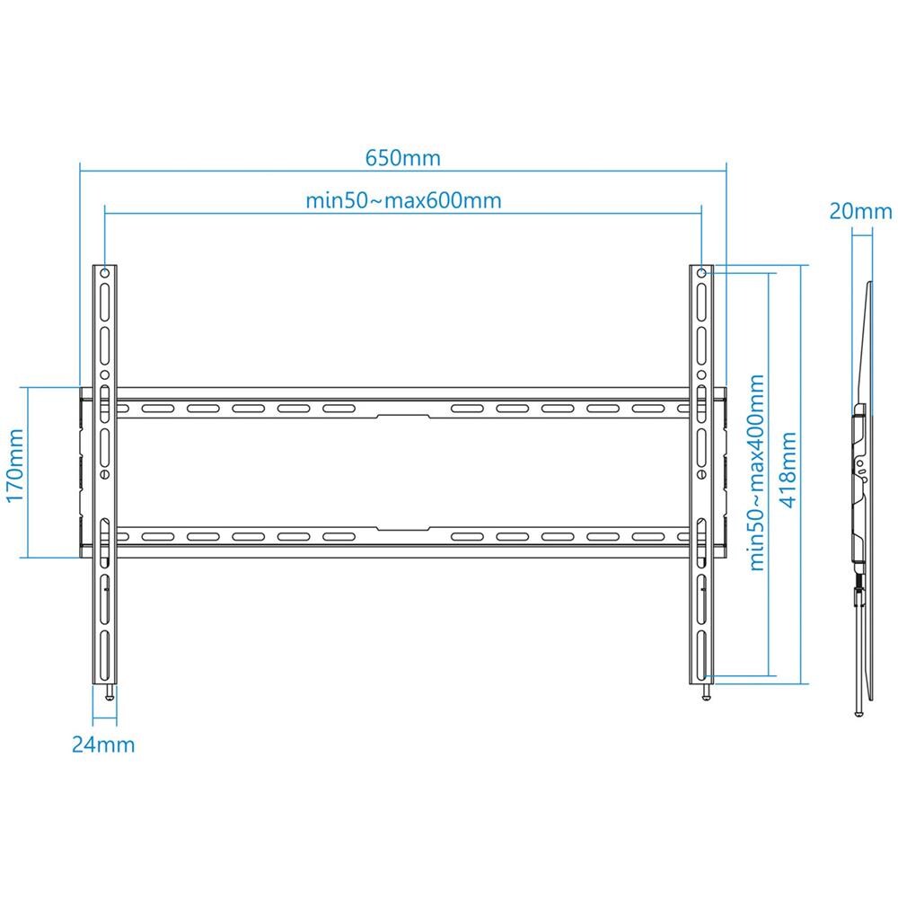 Supporto A Parete Per Schermi Da 37"" A 80"" Vesa 200x200 Fino A 600x400 Mm - Foto 6