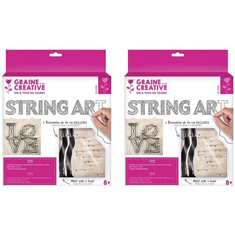 2 Box Love Art Wired Painting 22 X 22 Cm - Foto 1