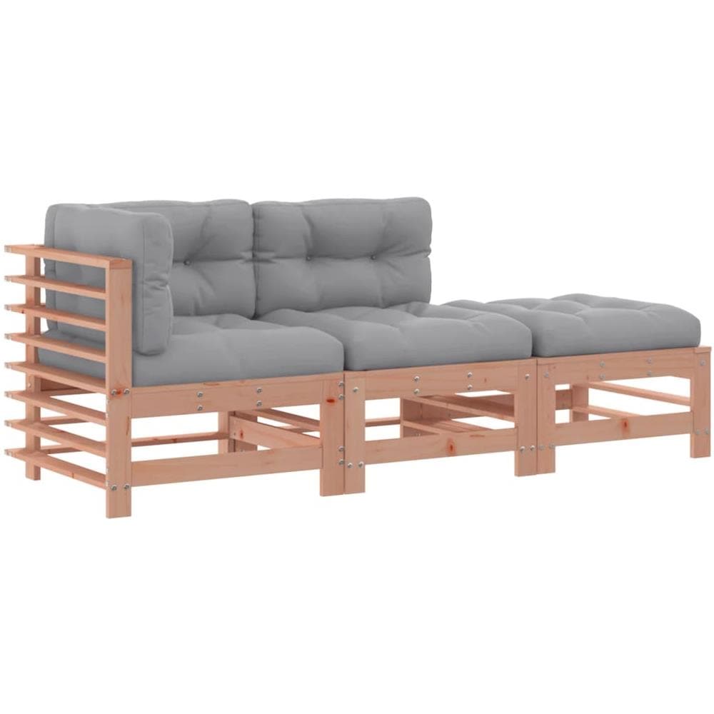 Set Divani Giardino 3pz con Cuscini Legno Massello di Douglas - Foto 2