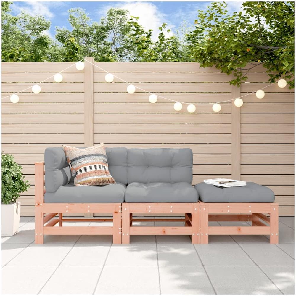 Set Divani Giardino 3pz con Cuscini Legno Massello di Douglas - Foto 1