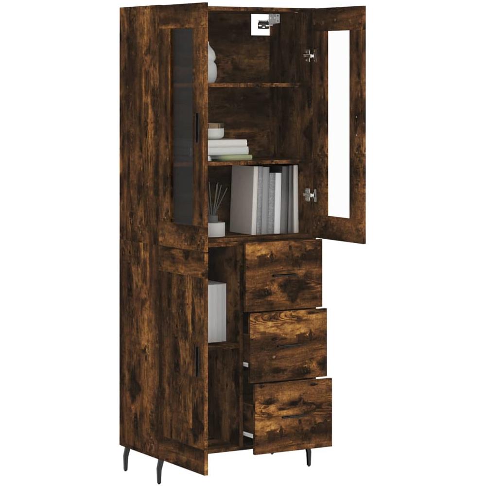 Credenza Rovere Fumo 69,5x34x180 Cm In Legno Multistrato - Foto 3