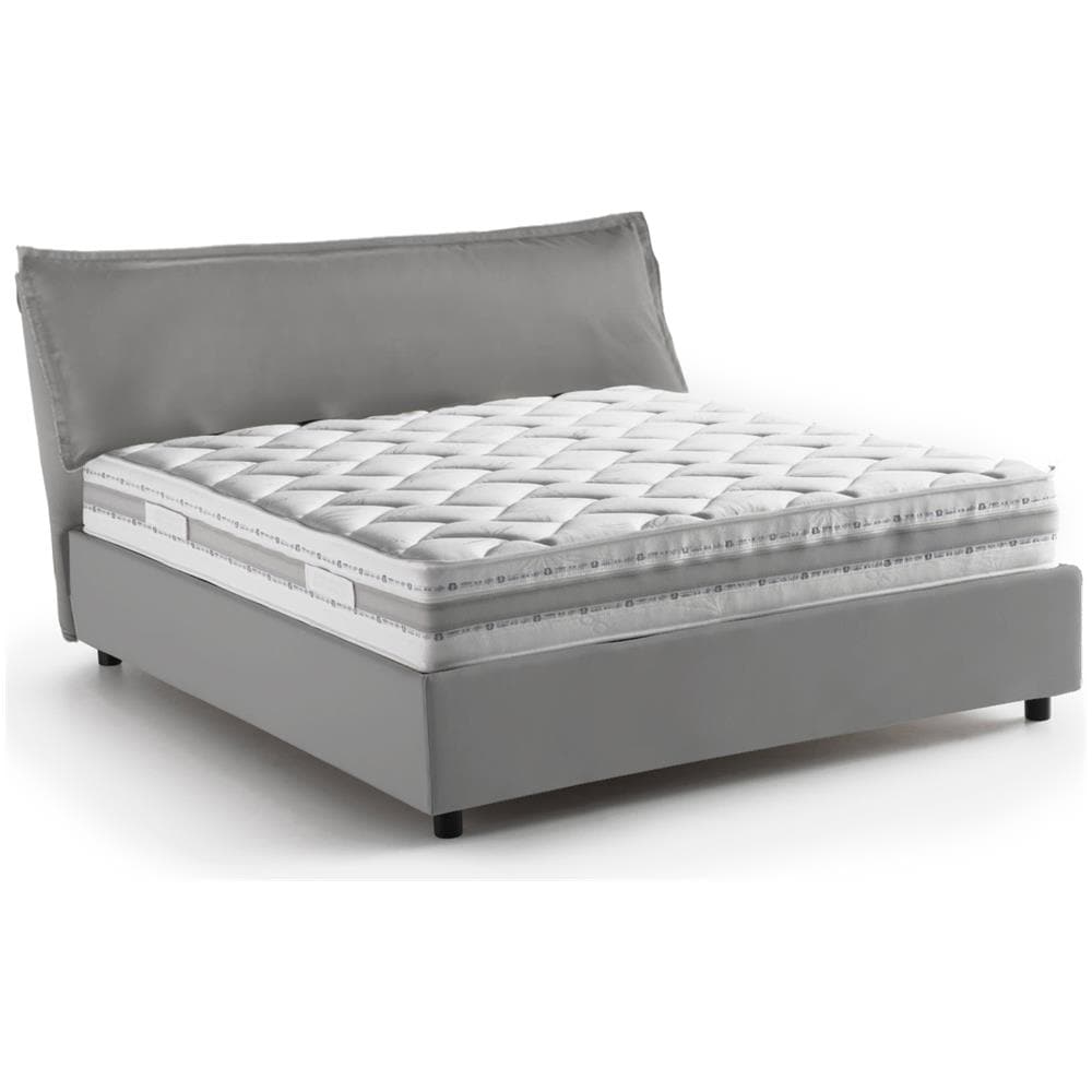 Letto Piazza E Mezza Gloria, Letto Contenitore Con Rivestimento In Tessuto, 100% Made In Italy, Apertura Frontale, Adatto Per Materasso Cm 120x190, Grigio - Foto 2