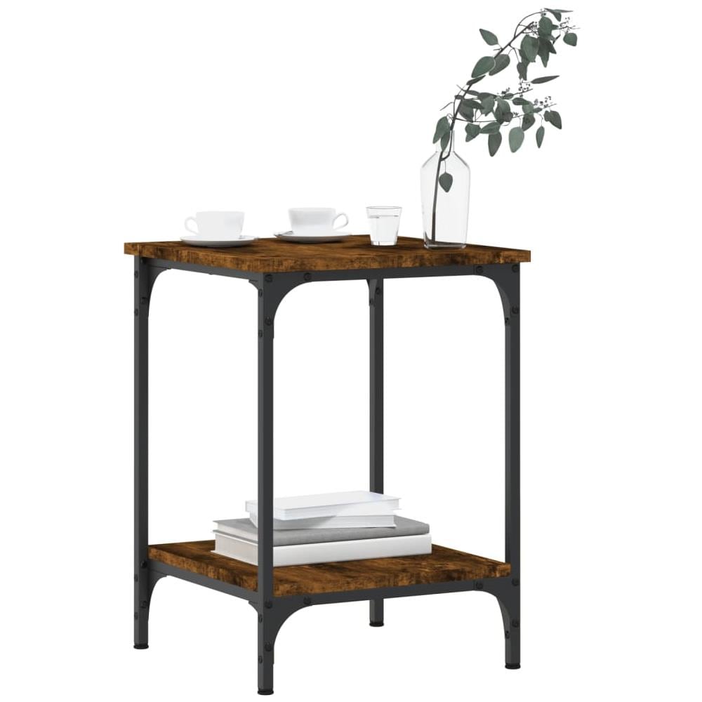 Tavolino Da Salotto Rovere Fumo 40x40x55 Cm Legno Multistrato - Foto 3