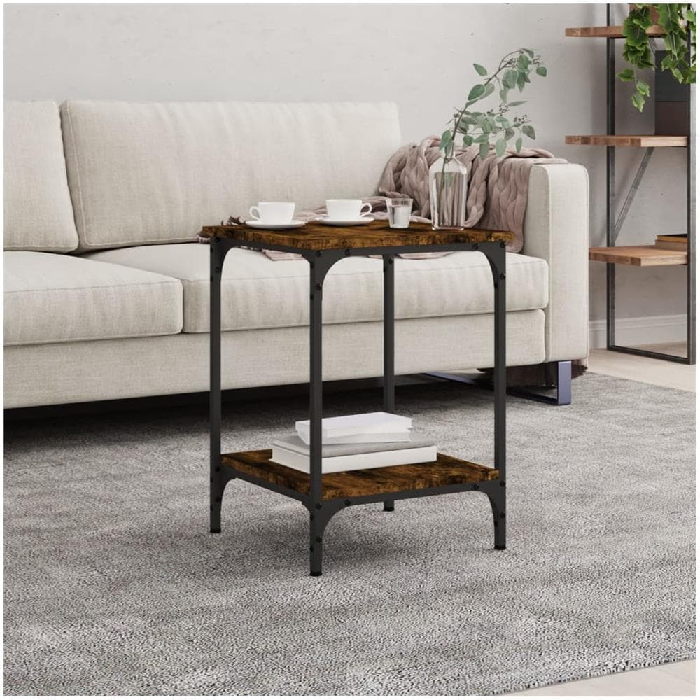 Tavolino Da Salotto Rovere Fumo 40x40x55 Cm Legno Multistrato - Foto 1