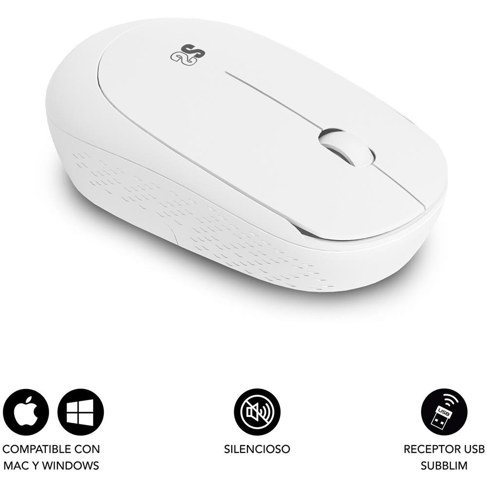 Mouse SUBMO-B2SW011 3 Tasti Wireless Ottico 1200 DPI Colore Bianco - Foto 2