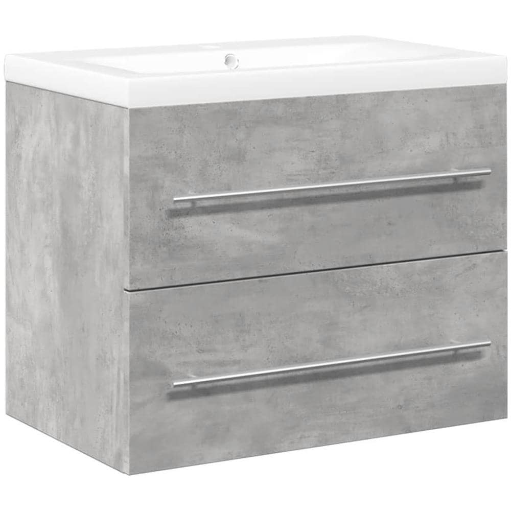 Set Mobili da Bagno 2 pz Grigio Cemento in Legno Multistrato - Foto 1
