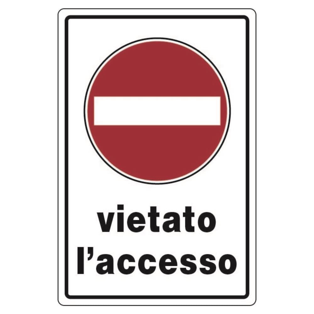 Cartello In Alluminio Bianco Vietato L'accesso 30x20 Cm - Foto 1
