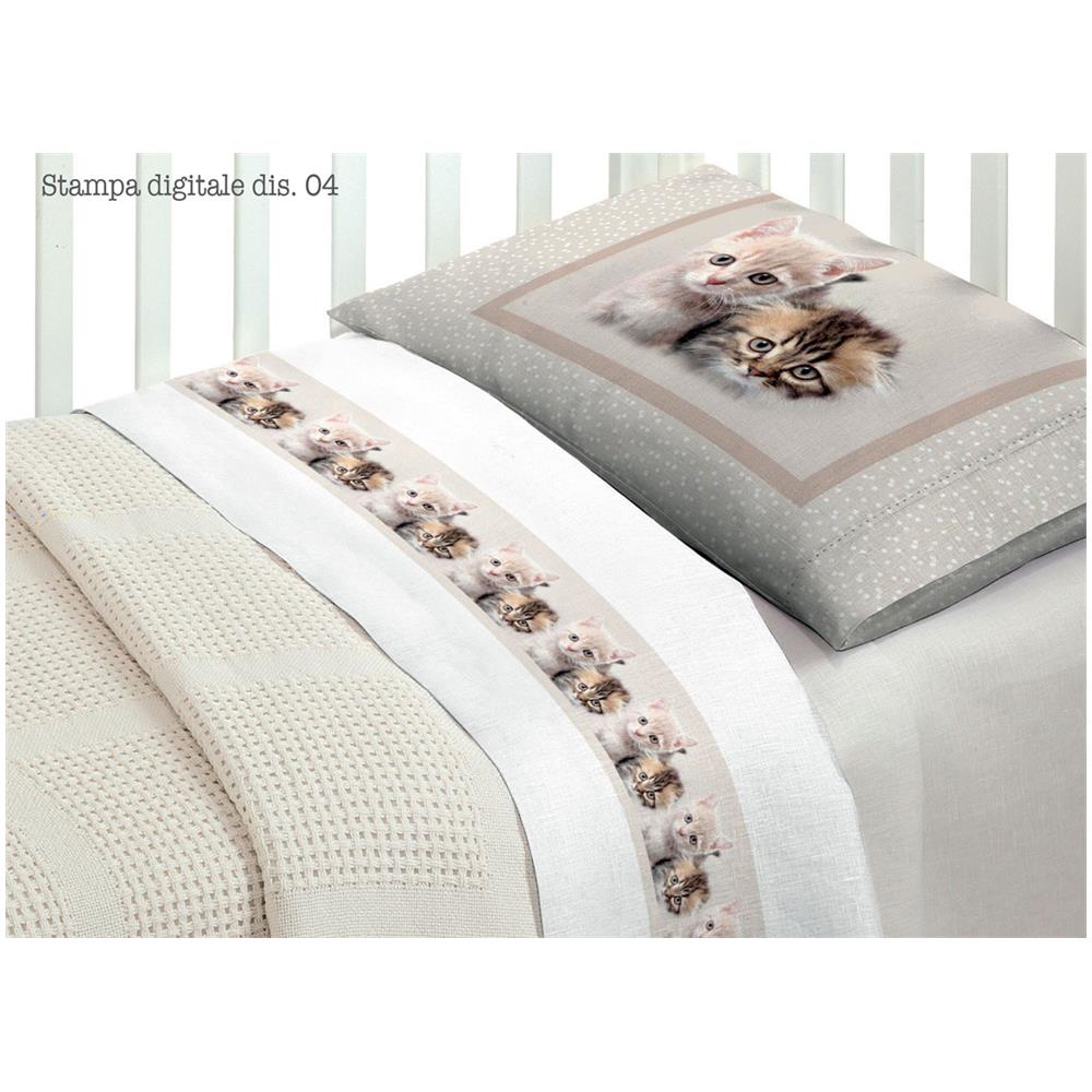 Completo Lenzuola Per Lettino In 100% Cotone Disegno 4 O.B Lettino Disegno 4 - Foto 1