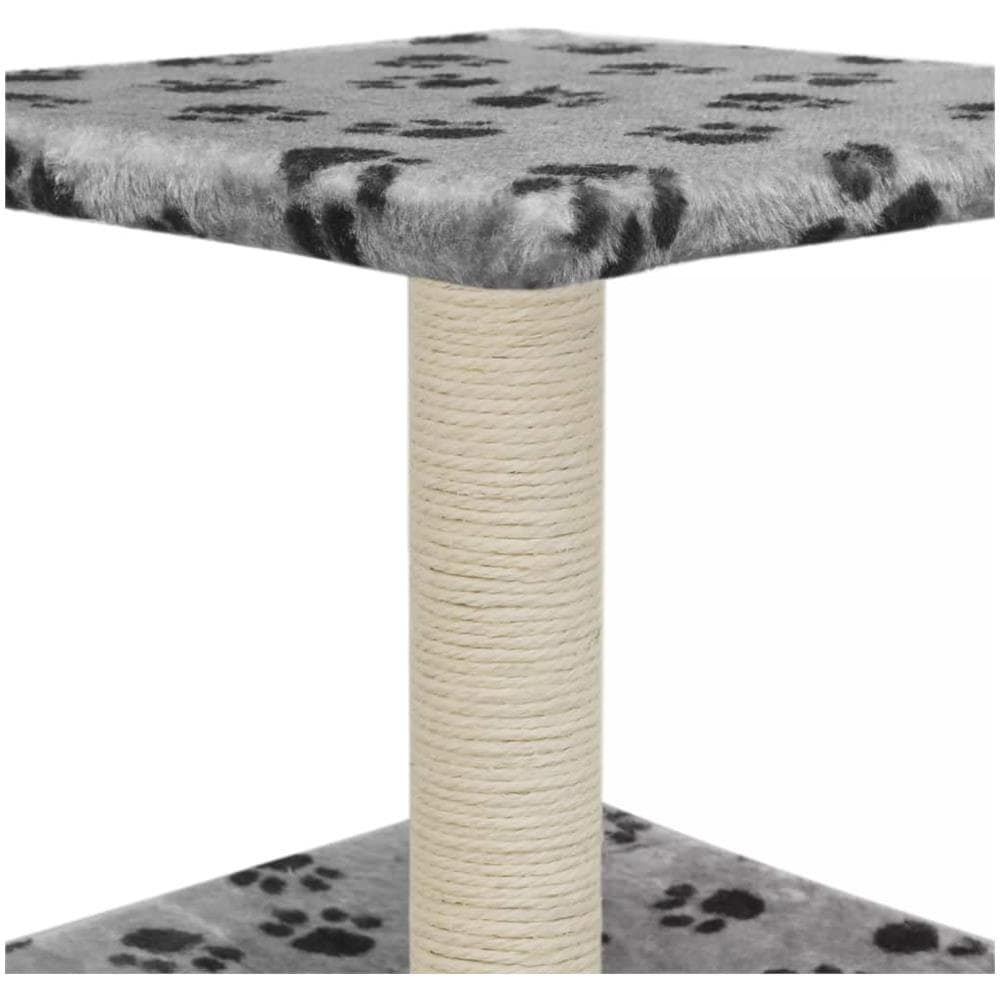 Albero Per Gatti E Tiragraffi Sisal 55 Cm Zampe Stampate Grigio - Foto 6