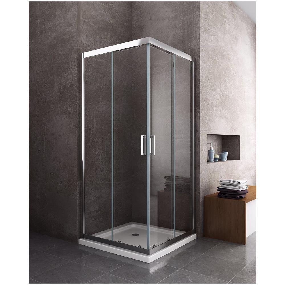 Box Doccia Quadrato Angolare, Scorrevole, Vetro Easy-clean, Regolabile, 75 X 75 Cm - Foto 3
