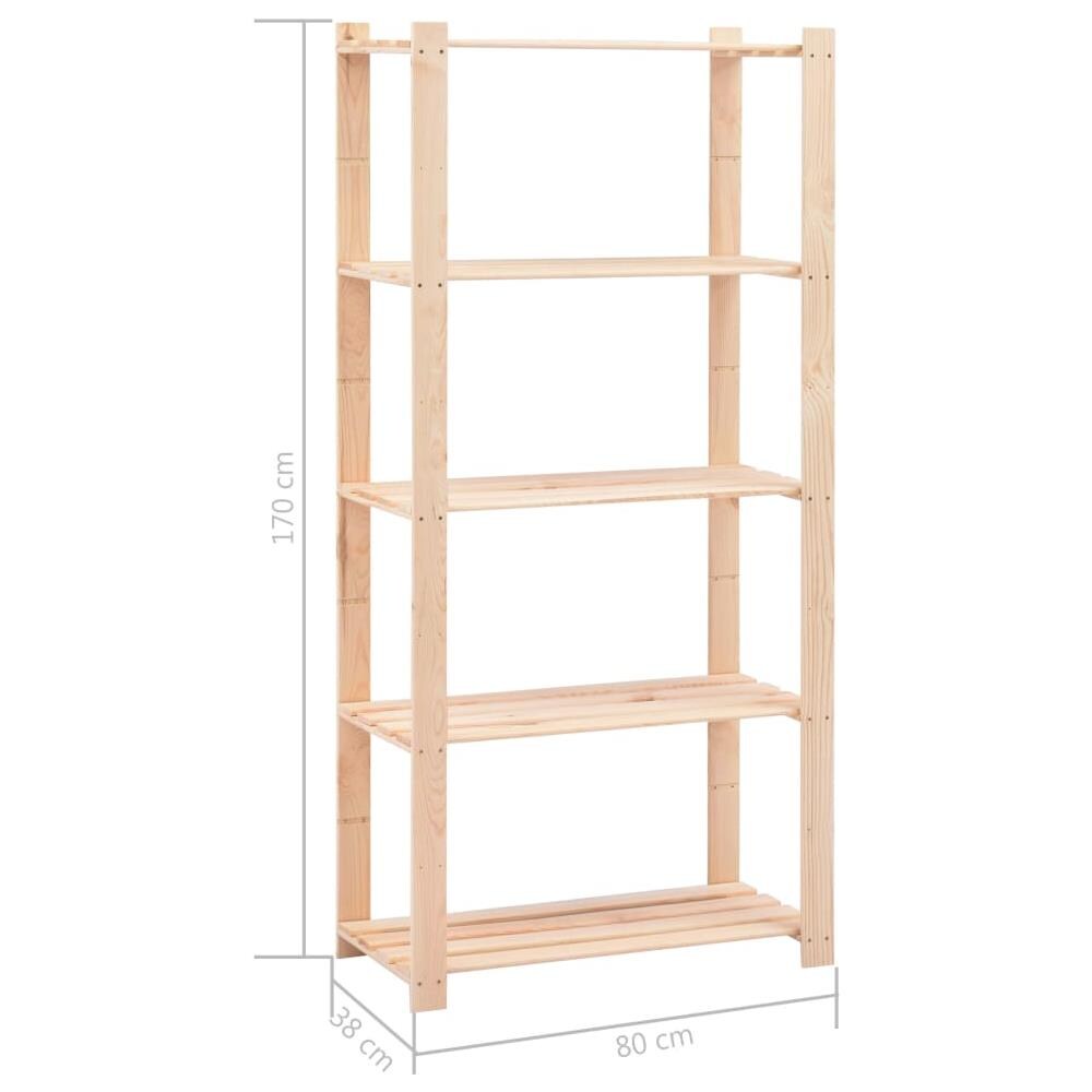 Scaffali A 5 Livelli 10 Pz 80x38x170 Cm Massello Pino Fsc 250kg - Foto 8