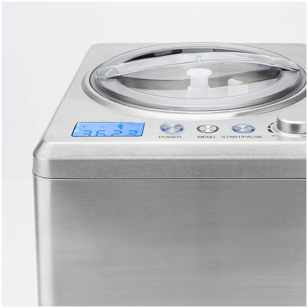 Macchina Per Gelato E Sorbetti Fatta In Casa Con Compressore, 180 W, Capacità 2 Litri, Acciaio Inossidabile, Grigio. H. koenig hf340 - Foto 2