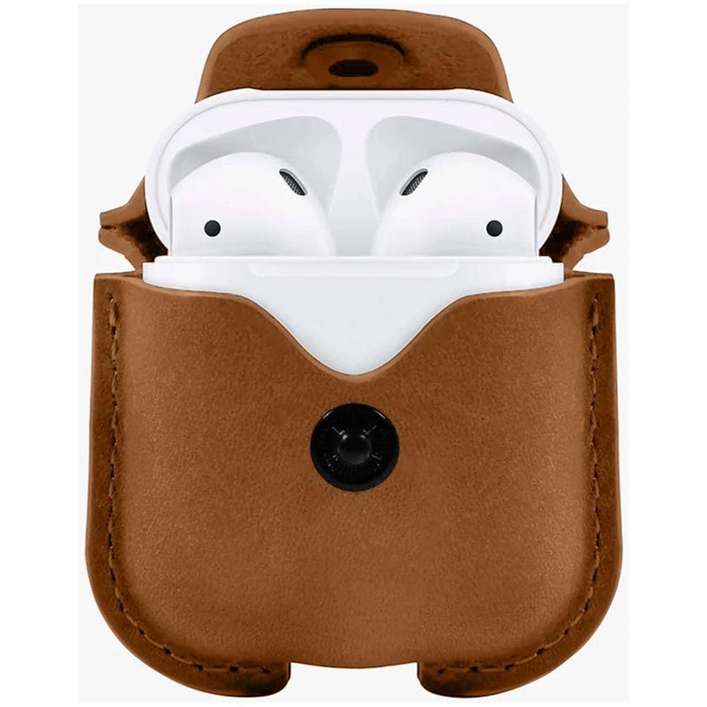 Custodia Airpods Anti-shock Anti-graffio Airsnap Cinturino Marrone - Foto 1