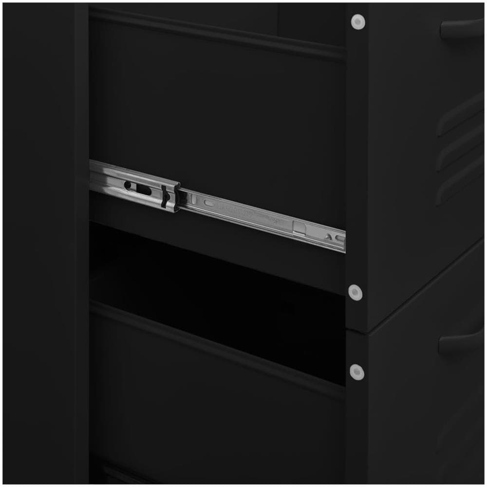 Cassettiera Nera 80x35x101,5 Cm In Acciaio - Foto 3