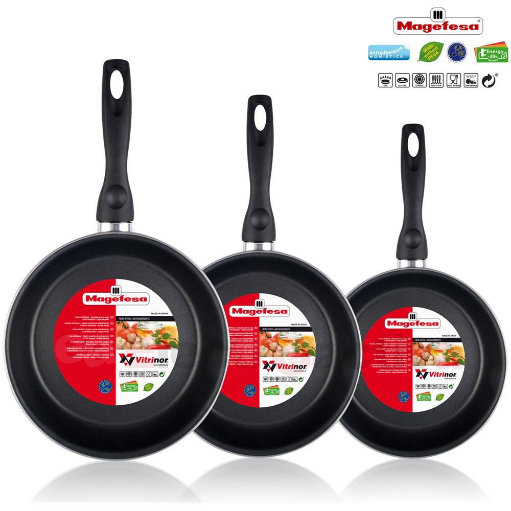 Grana Set Pentole A Induzione 5 Pezzi + Set 3 Padelle Antiaderenti Rosso - Foto 8