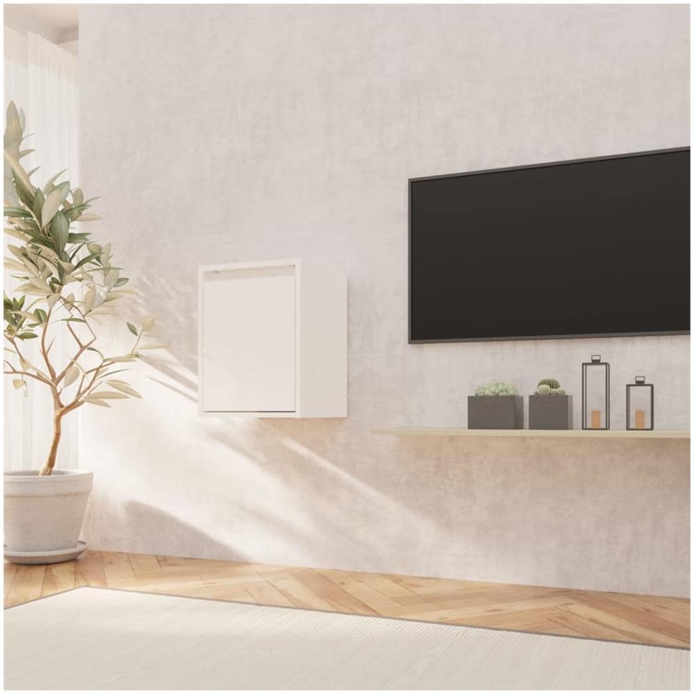 Pensile Bianco 30x30x40 Cm In Legno Massello Di Pino - Foto 3