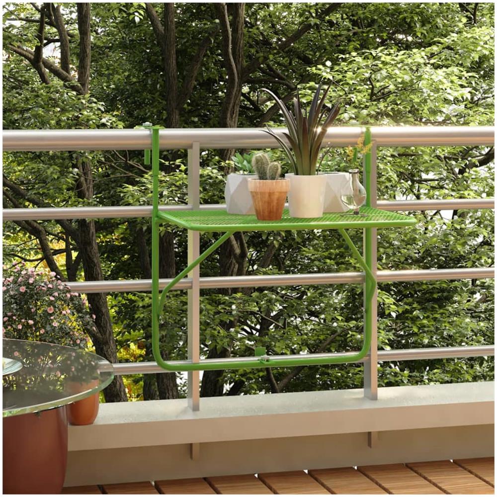 Tavolo Da Balcone Verde 60x40 Cm In Acciaio - Foto 1