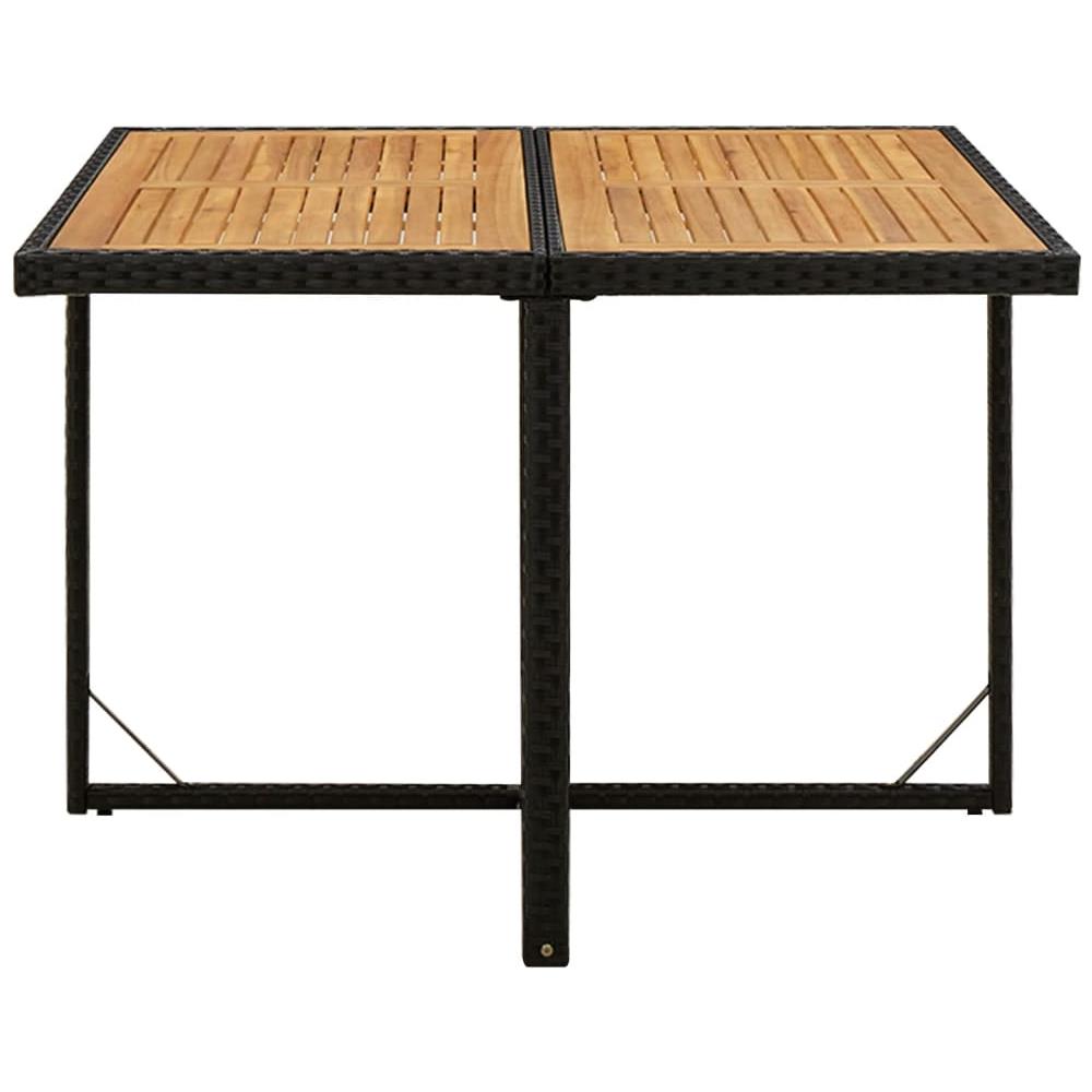 Set Da Pranzo Per Giardino 9pz Con Cuscini In Polyrattan Nero - Foto 2